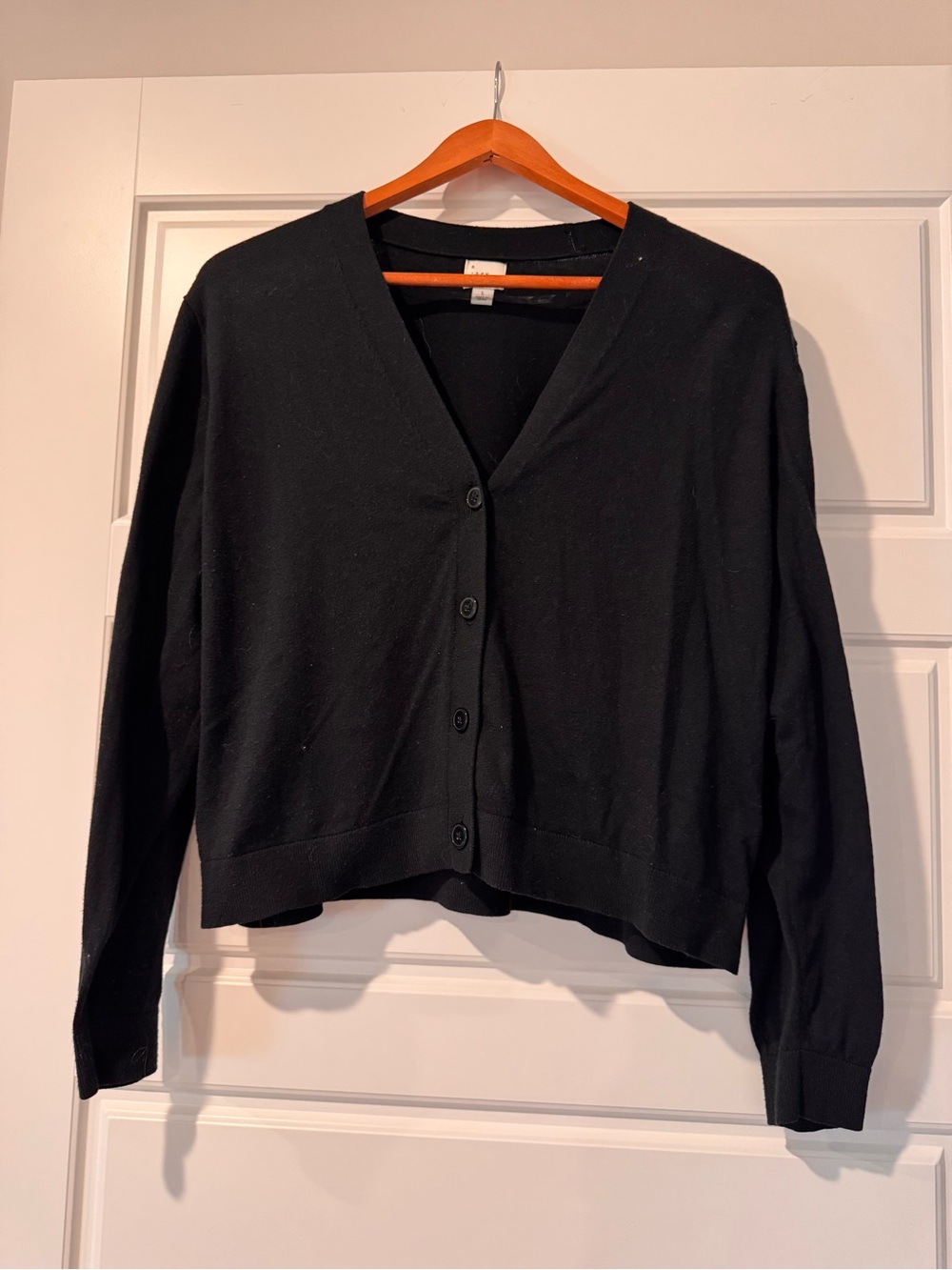 a new day Black V-Neck Button Front Cardigan